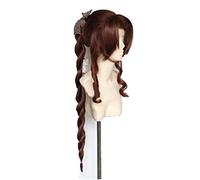 Game FFVII FF7 Aerith Cosplay Wig Women Blonde Hair Final Fantasy VII Cosplay Wig Aerith Gainsborough Wigs + Wig Cap