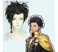 Game Fire Emblem: ThreeHouses Claude von Regan Cosplay Wig Fancy Battle Boys Cosplay Black Short Wig + Free Wig Cap