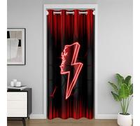 Game Flash 30%-50% Room Darkening Blackout Curtain 86x203cm Boys Girls Ombre Door Curtain for Doorway Privacy For Kids Honeycomb Room Divider Curtain Cover Red Black Window Treatments