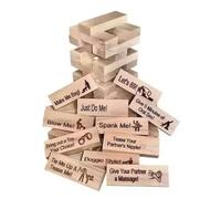 Game for Adults, 48Pcs Super Naughty Block Tower Game, Couples Date Night Games Wooden Couple Activities Blocks,Valentine Tumbling Tower Stacking Blocks Game Couple Activities