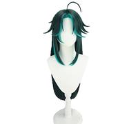 Game Genshin Impact Cosplay Xiao Wig Mixed Dark Green Blue Long Straight Heat Resistant Hair Halloween Role Play Women Wigs