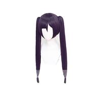 Game Genshin Impact Mona Megistus Cosplay Wig Astral Reflection Dark Purple Twin Tail Wigs + Wig Cap