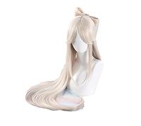 Game Genshin Impact Ningguang Cosplay Wig Long Straight Heat Resistant Synthetic Hair Ning guang Cosplay Wigs + Wig Cap