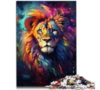 Game Gift Jigsaw Color painting lion and the jigsaw 1000 pieces for adults Wood Jigsaw is ideal as a gift for the whole family and this 1000pcs(50x75cm)
