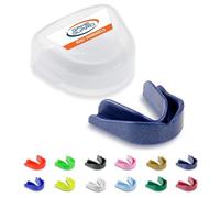 GAME GUARD 10-Pack Sports Mouthguards - Easy Fit Boil & Bite Gum Shields for Adults & Teens (Age 13+) - Mouth Guards for Rugby, Hockey, GAA - Ideal for Schools and Clubs (Blue Sparkle)