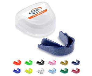 GAME GUARD 10-Pack Sports Mouthguards - Easy Fit Boil & Bite Gum Shields for Adults & Teens (Age 13+) - Mouth Guards for Rugby, Hockey, GAA - Ideal for Schools and Clubs (Blue Sparkle)