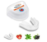 GAME GUARD - 10 x Boil & Bite Flavoured Mouth Guards/Gum Shields - Mouldable Mouthguards/gumshields - Adult/Senior - for School & Clubs, Rugby, Hockey, GAA (Strawberry Flavour - Clear)
