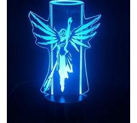 Game Hero Mercy 3D Lamp Colorful with Remote Battery Powered Hologram Visual Light Effect USB Led Night Lightlampvalentine'S Day Present