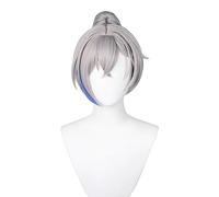 Game Honkai Star Rail Silver Wolf Cosplay Wig Women Silver Gray Blue with Braids Hair Wigs for Girls Cos Party Halloween Christmas Comic Con(Silver Wolf)