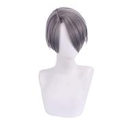 Game Identity V Embalmer Aesop Carl Butler Cosplay Wig Embalmer Aesop Carl Black or Grey Short Ponytail Hair Halloween Party Wig