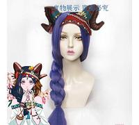 Game Identity V Sacrifice Fiona Gilman Cosplay Wig Purple Braids Heat Resistant Synthetic Witch Costume Wigs for Halloween Party