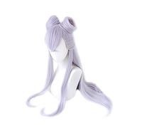 Game KDA Baddest Evelynn Cosplay Wigs 80cm Long Wigs with Buns Heat Resistant Synthetic Hair Evelynn Cos Wig