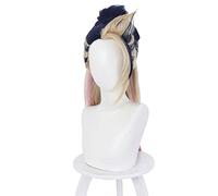 Game KDA The Baddest Akali Cosplay Wig the Rogue Assassin Mixed Color Ponytail Role Play Heat Resistant Synthetic Hair Wigs