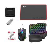 Game Keyboard And Mice Combo - Light Up Half Hand Pad, Ergonomic Controller Adapter, Programming Esports Equipment, Optical Video Game Hub, Mechanical Feel Hardware, Black Glow Kit For Desk Setup