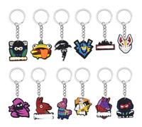 Game Keyring Cartoon Video Game Keychain Rings Silicone Key Chain Gaming Keyring Pendant Kids Party Supplies Favors Bags Pinata Fillers Toys Birthday Gift Key Charms Deko Boys Girls Lucky Dip Prizes