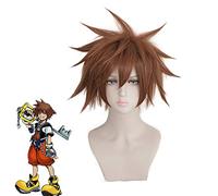 Game Kingdom Hearts III Sora Wig Short Brown Heat Resistant Synthetic Hair Anime Costume Cosplay Wigs + Wig Cap KUMZ1660