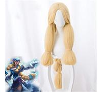 Game Lol Snowday Winter Wonder Soraka Cosplay Wig the Starchild Soraka Yellow Synthetic Hair Wig Halloween Carnival Wigs