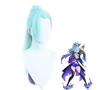 Game LOL Spirit Blossom Vayne Wig Cosplay Costume Mint Green Mixed Blue Hair with Ponytail Heat Resistant Synthetic Hair Wigs