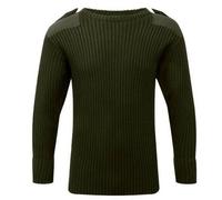 Game Mens Fort Crew Neck Combat Jumper 120 Heavyweight 7 Gauge Knit, Epaulette