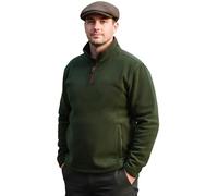 Game Mens Stanton Fleece Pullover | Winter Warm Half Zip Jumper Forest Green