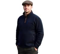 Game Mens Stanton Fleece Pullover | Winter Warm Half Zip Jumper Navy