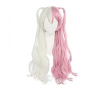 Game Monomi Women Long Wig Cosplay Costume SuperHeat Resistant Synthetic Hair White Pink Wigs