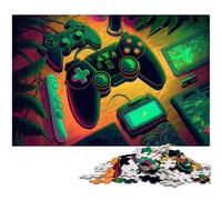 Game Neon 1000 Pieces Puzzle Gifts Impossible Jigsaw Puzzles for Adults Challenging Brain Teaser for Teenagers, Family Fun Interactive Game 50x75CM/19.68x29.52inch