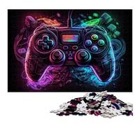 Game Neon Jigsaws 1000 Pieces for Adults Wooden Jigsaw Puzzles Ideal for Teenagers & Collectors, Travel Gift, Family Activity 50x75CM/19.68x29.52inch