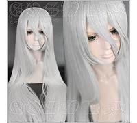 Game NieR Automata YoRHa Type A No.2 A2 Cosplay Wigs Silver White Long Heat Resistant Synthetic Hair Wig + Wig Cap