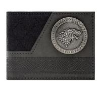 Game of Stark Thrones Winter is Coming Direwolf Emblem Wallet Bi-Fold ID & Card Holder, Grey