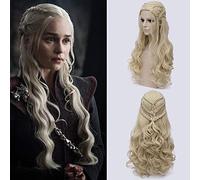 Game of Thrones Daenerys Targaryen Cosplay Wig Synthetic Hair Long Wavy Dragon of Mother Wigs Halloween Party Costume + Wig Cap