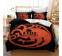 Game of Thrones Family Bedding Set for Kids Cartoon Printed Bed Cover Single Duvet Cover Set KingSize Bedclothes (Style 07,Single(135x200cm))