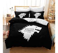 Game of Thrones Family Bedding Set for Kids Cartoon Printed Bed Cover Single Duvet Cover Set KingSize Bedclothes (Style 02,King(220x230cm))