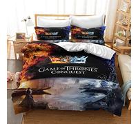Game of Thrones Family Bedding Set for Kids Cartoon Printed Bed Cover Single Duvet Cover Set KingSize Bedclothes (Style 03,Double(200x200cm))
