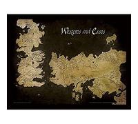 Game of Thrones (Westeros And Essos Antique Map) Framed 30 x 40cm Print