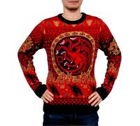 Game of Thrones House of The Dragon Christmas Jumper (UK, Alpha, 4XL, Regular, Regular) Red