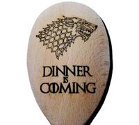 Game of Thrones Inspired Wooden Baking Spoon Novelty Wood Kitchen Cooking Birthday Present Gift Laser Engraved (Wooden Dinner is Coming Spoon)