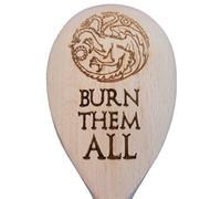 Game of Thrones Inspired Wooden Baking Spoon Novelty Wood Kitchen Cooking Birthday Present Gift Laser Engraved (Wooden Burn Them All Spoon)