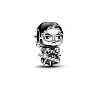 Game of Thrones Jon Snow sterling silver charm with black and transparent grey enamel