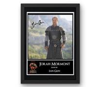 Game of Thrones - Jorah Mormont/Iain Alan Sutherland Glencoe Signed Autograph Print Poster Black Framed Mounted Wall Art (10x12) Actor Artwork for Home & Office Decor Gift