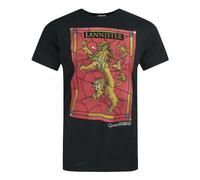 Game of Thrones Mens Black Lannister Lion Short Sleeved T-Shirt - Medium