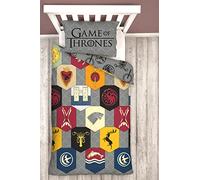 Game of Thrones Official House Of The Dragon Single Duvet Cover Set, Grey, GOTICODS001UK1