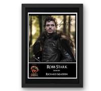 Game of Thrones - Robb Stark/Richard Madden Signed Autograph Print Poster Black Framed Mounted Wall Art (10x12) Actor Artwork for Home & Office Decor Gift