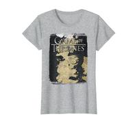 Game of Thrones Series map T-Shirt, Women, Heather Grey, XX-Large