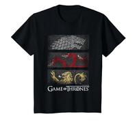 Game of Thrones Sigil Banners T-Shirt, Youth, Black, Large