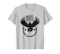 Game of Thrones The Night's Watch Crow T-Shirt, Men, Silver Grey, 3X-Large