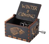 Game of thrones Wood Muisc Box,Antique Carved Wooden Hand Crank Musical Boxes Best Gift for Birthday Christmas