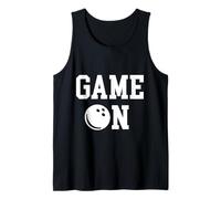 Game ON Bowling Ball - Strike, Spare, Ten-pin Kingpin Bowler Tank Top