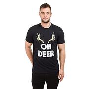 Game On Men's Oh Deer Short Sleeve T-Shirt, Black, Large