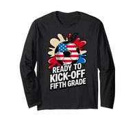 Game On Ready KICK Off Fifth Grade Soccer First Day Red Long Sleeve T-Shirt